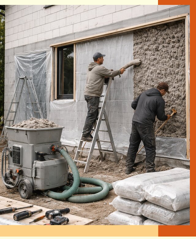 Утепление дома из газобетона эковатой в Ярославле от 4621 руб./м2 | ТепломастерРсл
