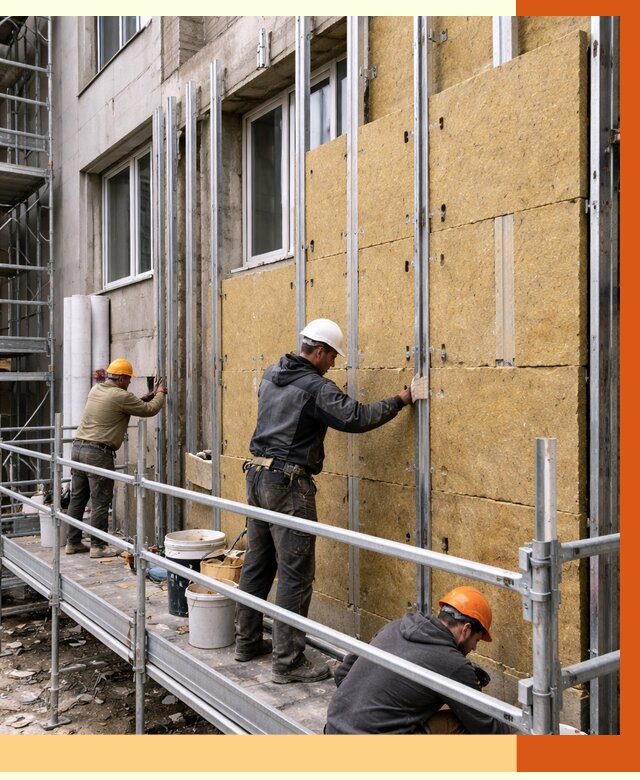 Утепление вентилируемого фасада в Ярославле от 5750 руб/м2 — монтаж и утепление вентфасад | ТепломастерРсл